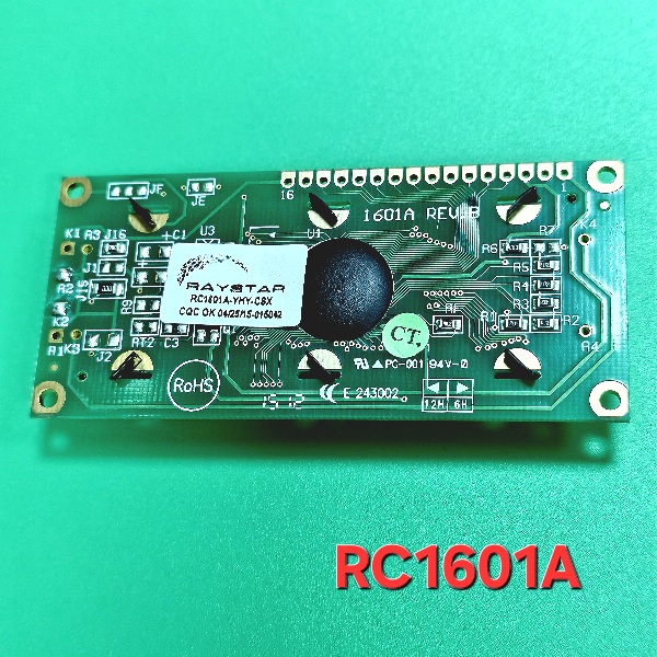 Дисплей RC1601A-YHY-JSX зеленый LCD